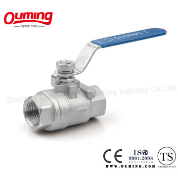 Válvula de bola flotante del hilo de rosca del acero inoxidable 2PC con ISO 9001 (OEM)